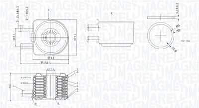 Oil Cooler, engine oil MAGNETI MARELLI 350300005800