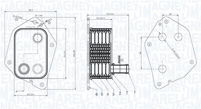 Oil Cooler, engine oil MAGNETI MARELLI 350300006000