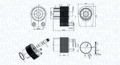 Oil Cooler, engine oil MAGNETI MARELLI 350300006400