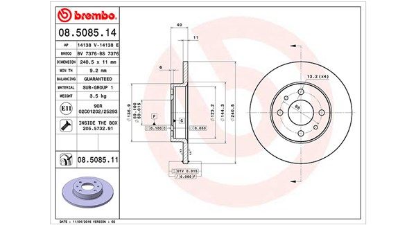 MAGNETI MARELLI 360406021600 Brake Disc