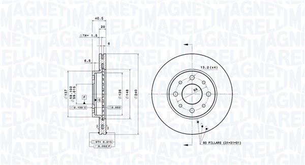 MAGNETI MARELLI 360406023700 Brake Disc