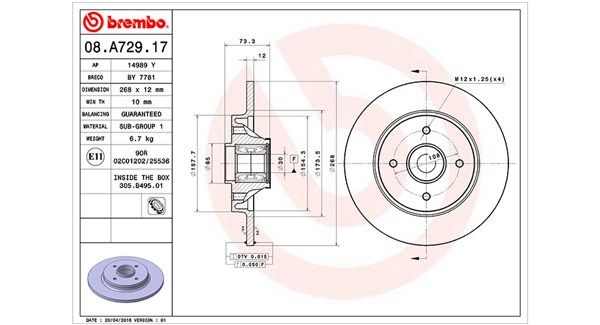 MAGNETI MARELLI 360406105700 Brake Disc