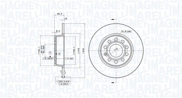 MAGNETI MARELLI 360406107801 Brake Disc