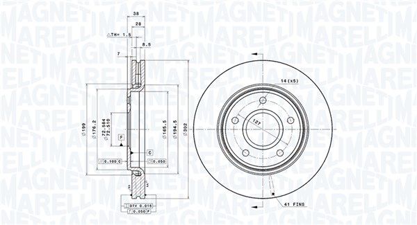MAGNETI MARELLI 360406119601 Brake Disc