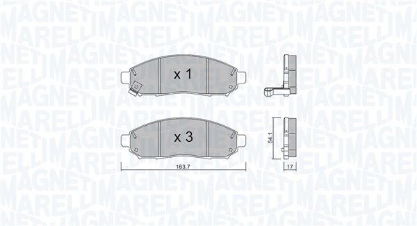 MAGNETI MARELLI 363916060982 Brake Pad Set, disc brake