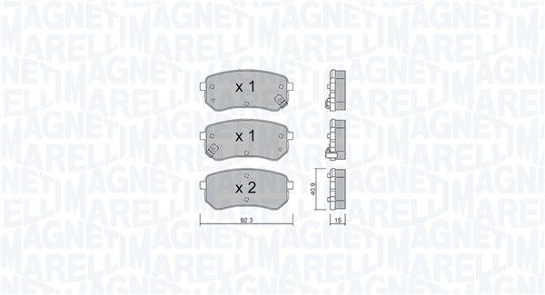 MAGNETI MARELLI 363916061004 Brake Pad Set, disc brake
