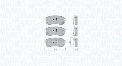 Brake Pad Set, disc brake MAGNETI MARELLI 363916061004