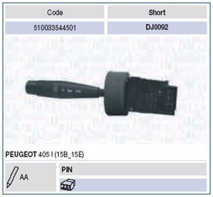 MAGNETI MARELLI 510033544501 Steering Column Switch