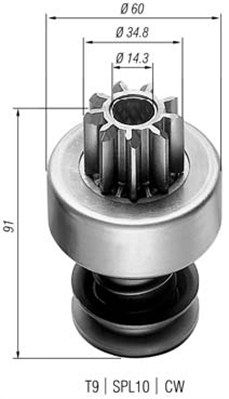 Pinion, starter MAGNETI MARELLI 940113020022