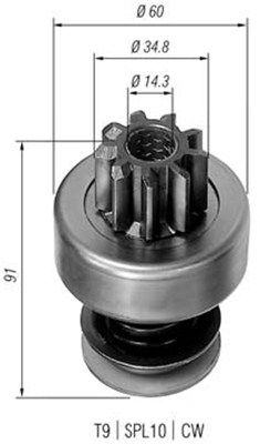 Pinion, starter MAGNETI MARELLI 940113020102