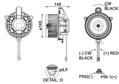 Interior Blower MAHLE AB 278 000P