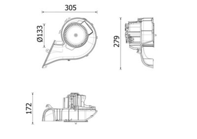 Interior Blower MAHLE AB 348 000P