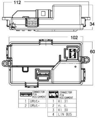 MAHLE ABR 68 000P Regulator, interior blower