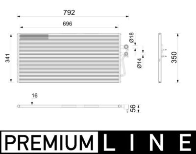 Condenser, air conditioning MAHLE AC 1202 000P