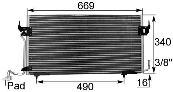 MAHLE AC 206 000S Condenser, air conditioning