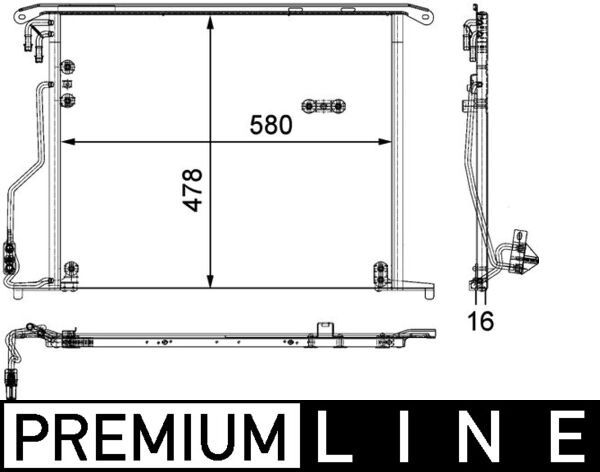 MAHLE AC 334 000P Condenser, air conditioning
