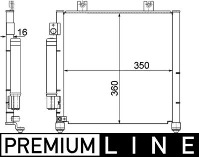 Condenser, air conditioning MAHLE AC 353 000P