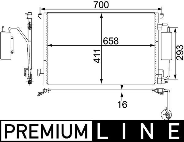 MAHLE AC 411 000P Condenser, air conditioning