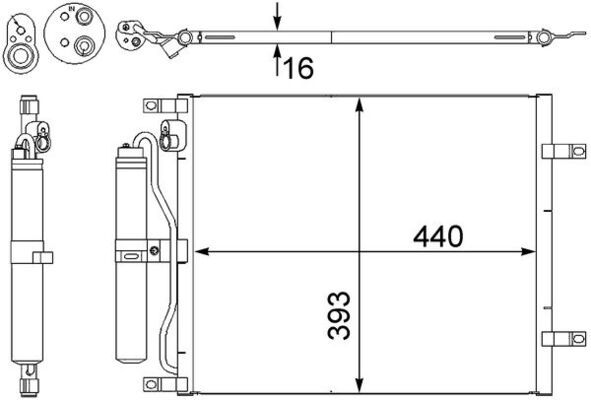 MAHLE AC 443 000S Condenser, air conditioning