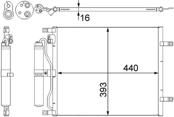 MAHLE AC 445 000S Condenser, air conditioning