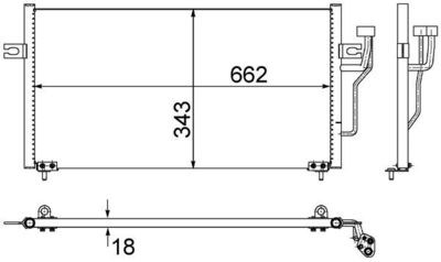 Condenser, air conditioning MAHLE AC 458 000S
