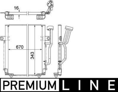 Condenser, air conditioning MAHLE AC 462 000P