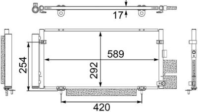 Condenser, air conditioning MAHLE AC 477 000S
