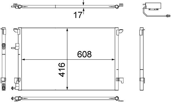 MAHLE AC 498 000S Condenser, air conditioning