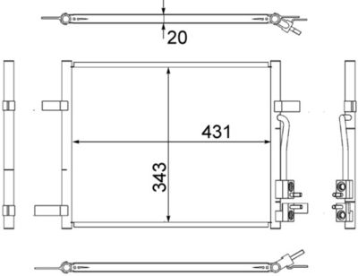 Condenser, air conditioning MAHLE AC 511 000S