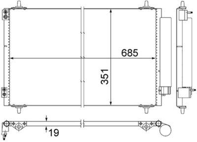 Condenser, air conditioning MAHLE AC 593 000S