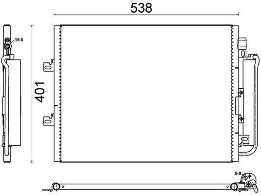 MAHLE AC 641 000S Condenser, air conditioning