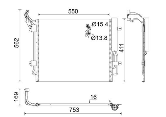 MAHLE AC 849 000S Condenser, air conditioning