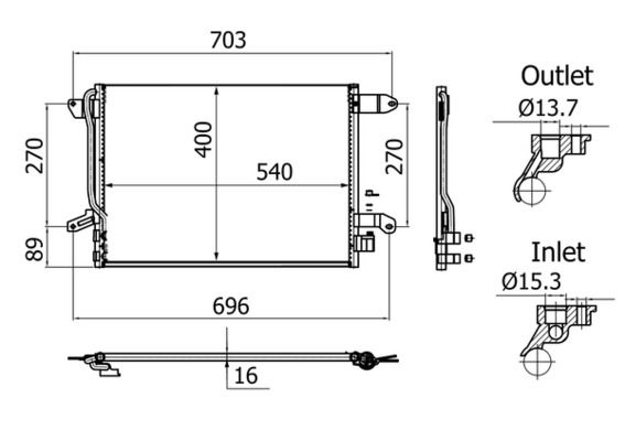MAHLE AC 864 001S Condenser, air conditioning