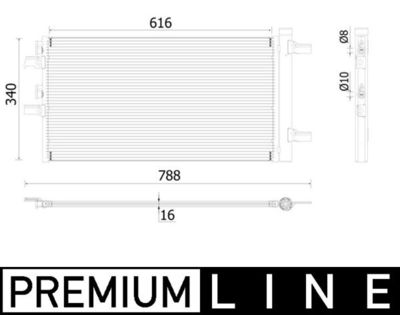 Condenser, air conditioning MAHLE AC 895 000P