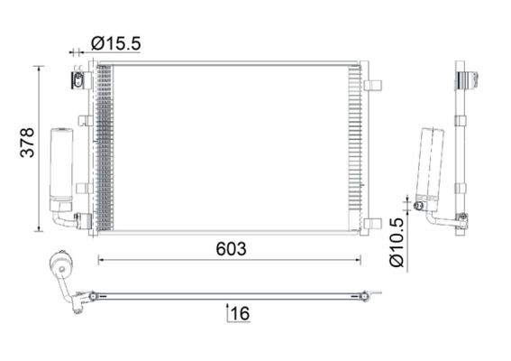 MAHLE AC 923 000S Condenser, air conditioning