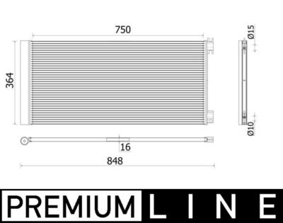 Condenser, air conditioning MAHLE AC 925 000P