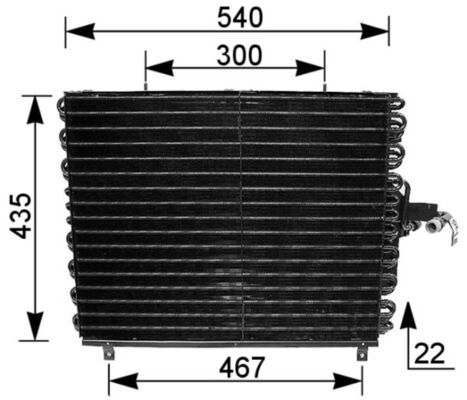 MAHLE AC 166 000S Condenser, air conditioning