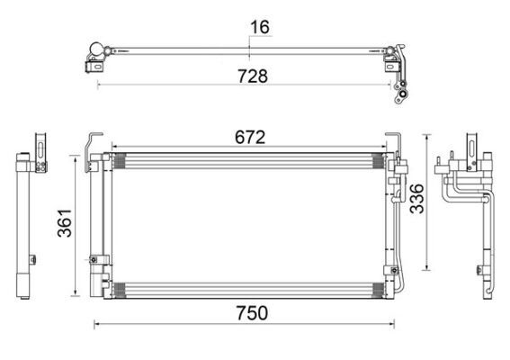 MAHLE AC 265 000S Condenser, air conditioning