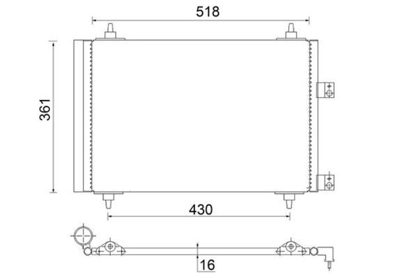 MAHLE AC 314 000S Condenser, air conditioning