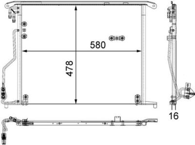 Condenser, air conditioning MAHLE AC 334 000S