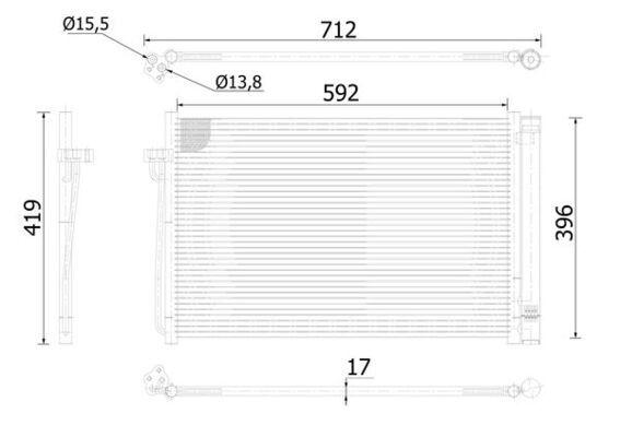 MAHLE AC 344 000S Condenser, air conditioning