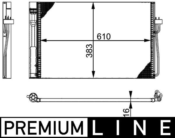 MAHLE AC 345 000P Condenser, air conditioning