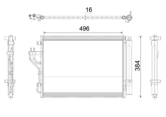 MAHLE AC 43 000P Condenser, air conditioning