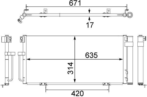 MAHLE AC 473 000S Condenser, air conditioning
