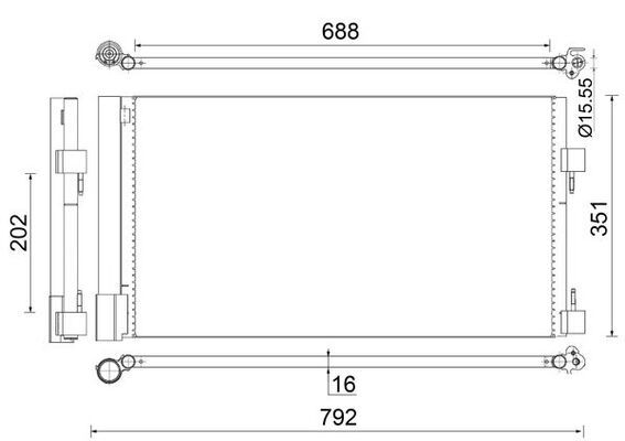 MAHLE AC 486 000S Condenser, air conditioning