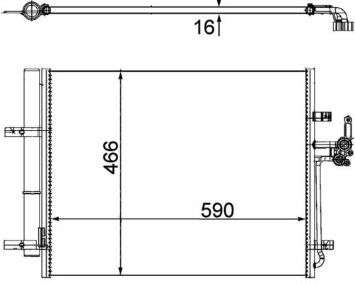 MAHLE AC 500 000P Condenser, air conditioning