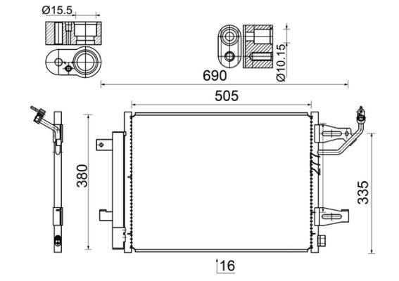 MAHLE AC 509 000S Condenser, air conditioning