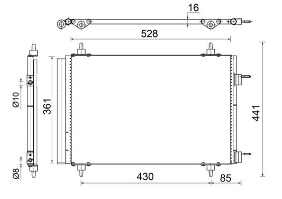 MAHLE AC 554 000S Condenser, air conditioning