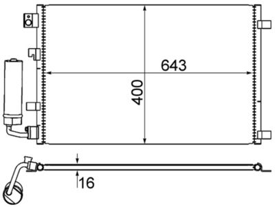 Condenser, air conditioning MAHLE AC 604 001S