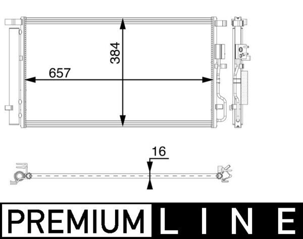 MAHLE AC 64 000P Condenser, air conditioning